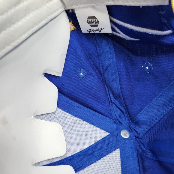 Men's NAPA Racing Cap Hat Michael Waltrip Blue Yellow Adjustable 100% Cotton New - Picture 6 of 6